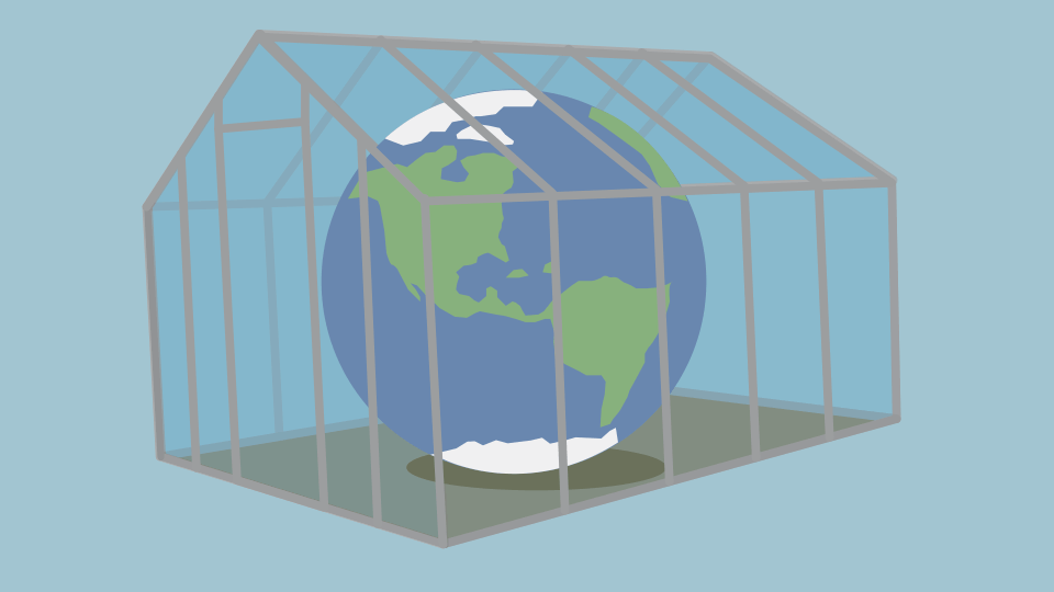 NASA for Kids illustration of Earth in a greenhouse