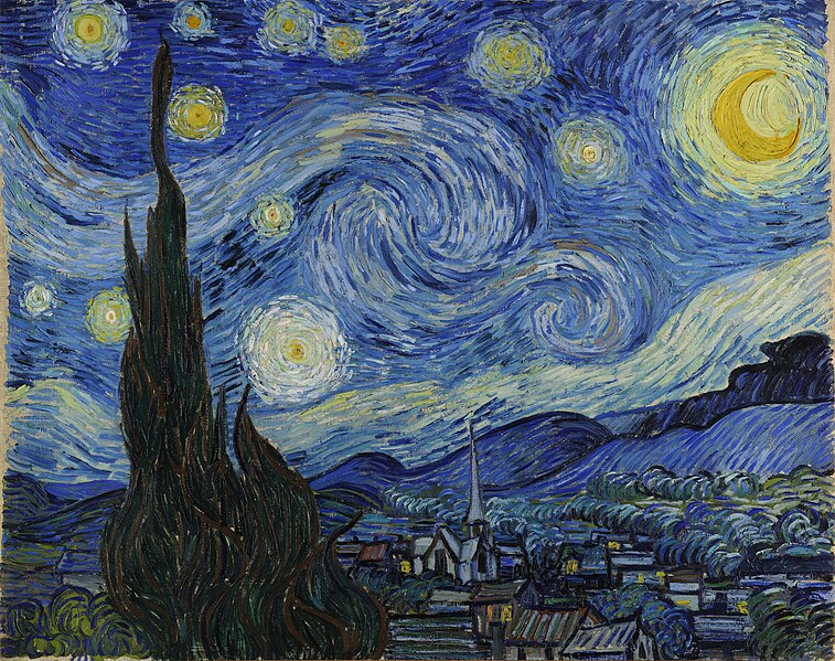 Night by Vincent Van Gogh. One human being’s attempt to capture The Universal Transformation as seen and imagined through the iron-barred wind of his asylum bedroom.